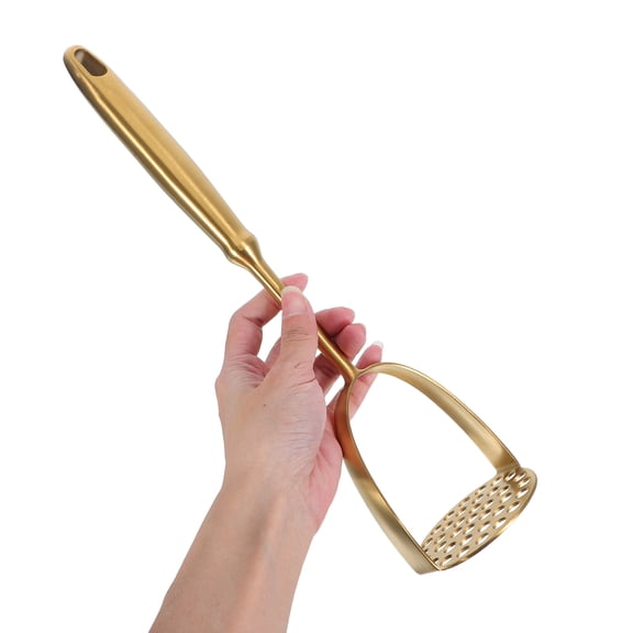 LOLIPPYY Heavy Duty Stainless Steel Potato Masher - Handheld Kitchen Tool for Mashing Vegetables, Potatoes & More, Dishwasher