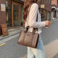 thumbnail image 3 of Sunyuer Women Vintage Braided Detail Tote Handbag, PU Leather Small Work Commuter Shoulder Purse, Fashion Portable Top Handle Bag with Detachable Adjustable Crossbody Strap, 3 of 8
