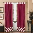 thumbnail image 4 of 4 Pc Set Indian Sari Curtains & Cushion Covers - Boho Tab Top  - Maroon 84", 4 of 5