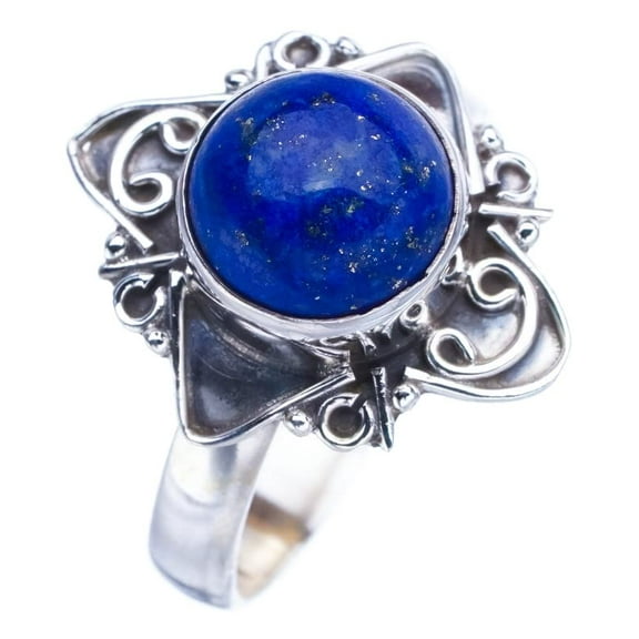 StarGems  Natural Lapis Lazuli Star Handmade 925 Sterling Silver Ring 7.25 F1804