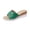 Green, variant on Rokment Womens Buckles Platform Wedge Slides Sandals 2026 Trendy Casual Leather Espadrilles Chunky Slip on High Heels Beach Summer Dress Slippers Green Size 6