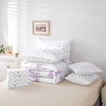 thumbnail image 6 of Erosebridal Purple Cute Bow 7pcs Bedding Comforter Set For Girls Teens,Kawaii Girly Bowknot Queen Bedding Sets,Dreamy Princess Style,Reversible, 6 of 7