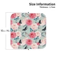 thumbnail image 3 of Kll Square Drink Coasters Set Of 4,Pu Leather Absorbent Coasters Set Decorative Coffee Cup Coasters Housewarming Gift For Home Decor-Roses And Butterflies, 3 of 9