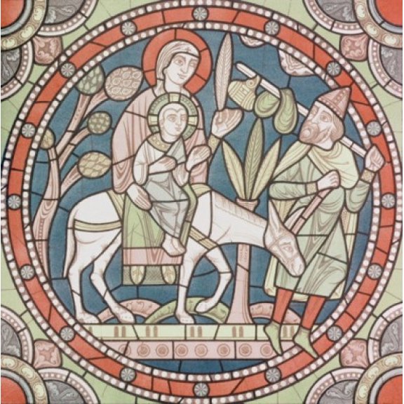 The Flight Into Egypt 12th Century Artist Unknown Stained Glass Chartres Cathedral France Canvas Art -  (18 x 24)