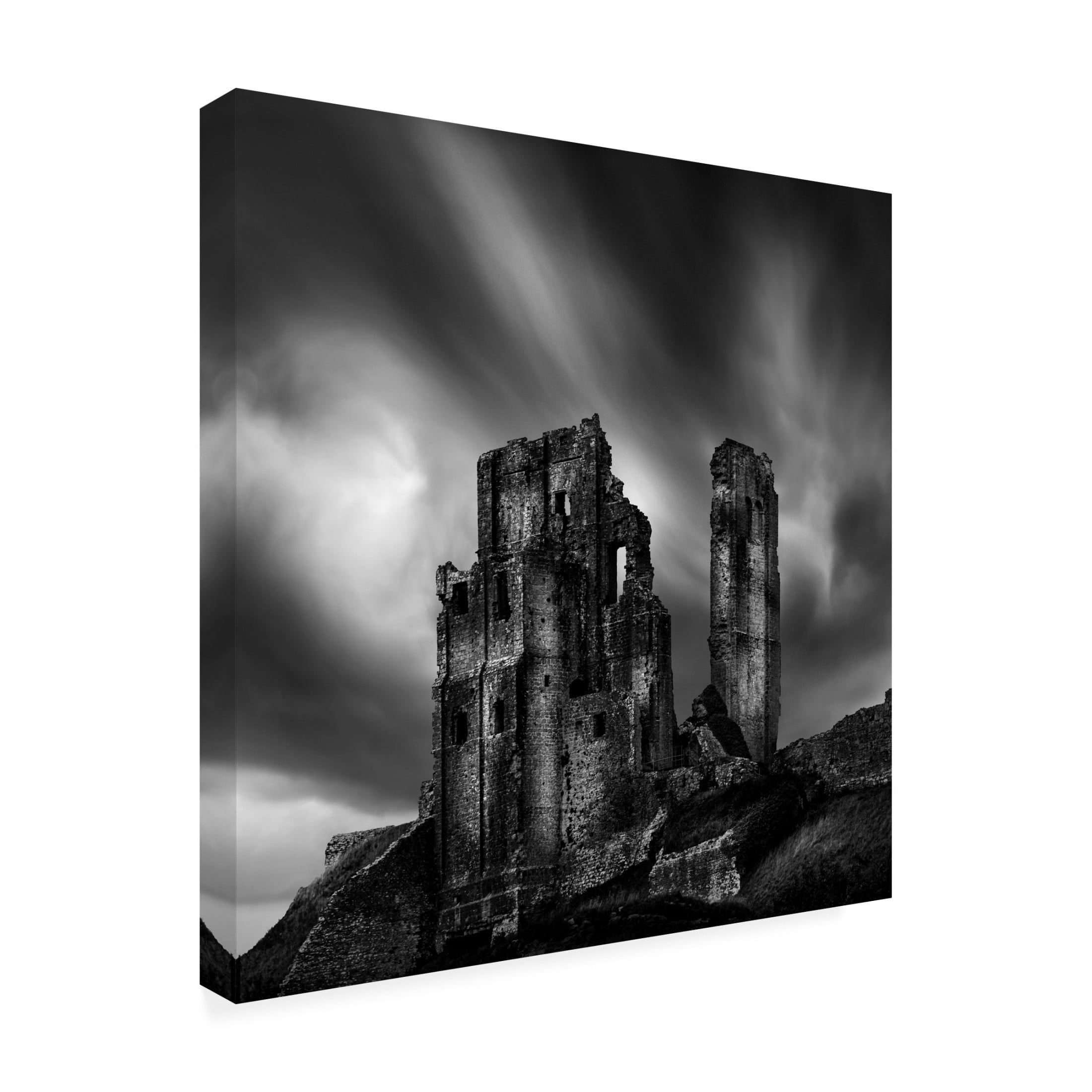 Canvas Wall Art - George Digalakis 'Corfe Castle' Wall Art for Living Room, Bedroom, or Office D?cor by Trademark Fine Art - 18 x 18 Inches