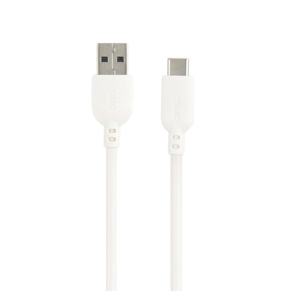 onn. 6ft USB to USB-C Sync and Charge Cable, White, Compatible with any USB-C Connected Device
