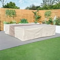 thumbnail image 5 of Direct Wicker Square Patio Waterproof Cover for Dining & Sofa Sets | 106.3" x 106.3" | PU Coated Fire Resistant Polyester | UV Resistant & Windproof | Mold Resistant | Beige&Brown, 5 of 6