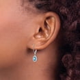 thumbnail image 5 of Auriga Fine Jewelry 925 Sterling Silver Diamond and Blue Topaz Dangle Earrings for Women, 5 of 6