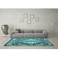 thumbnail image 3 of Ahgly Company Indoor Round Abstract Light Blue Modern Area Rugs, 8' Round, 3 of 4