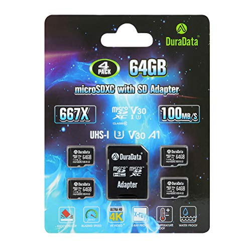 Amplim Multipack Tf Card 64gb Micro Sd Card 4 Pack Plus Adapter High Speed 64 Gb