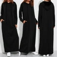 thumbnail image 2 of Women Maxi Dress Long Sleeve Hooded Ladies Casual Hoodies Long Dresses Little Dress for Women, 2 of 7
