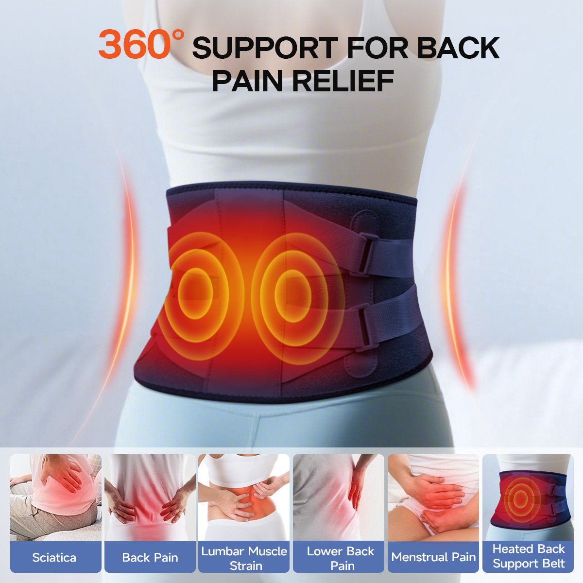 ALLJOY Cordless Lower Back Massager with Heat, Rechargeable photo 5