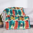 thumbnail image 3 of Honeii Colorful Hawaii Palms print throw blanket, crafted from cozy cotton flannel, offers versatile home decor as a bedding suitable for all seasons.-60"x50", 3 of 6