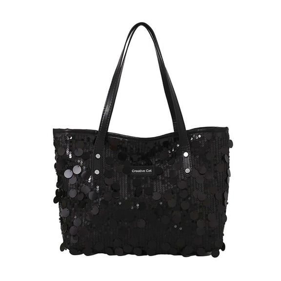 Sparkly Purses for Women, Women's Totes Bags with Zipper and Leather Handle, Trendy Glitter Purses for Women