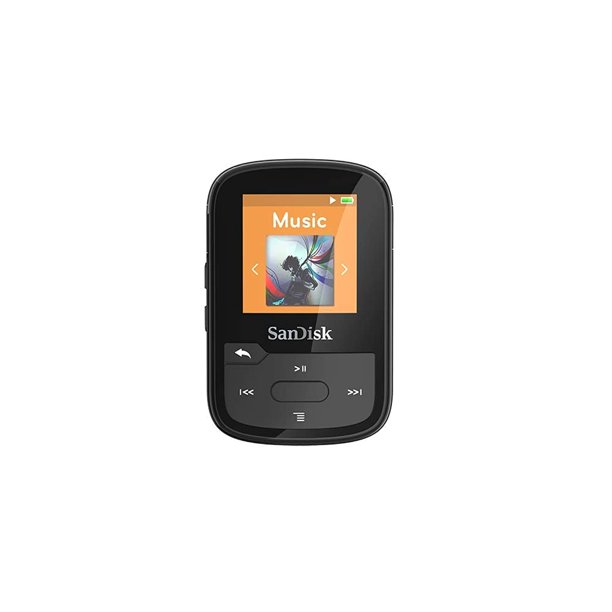SanDisk 16GB Clip Sport Plus MP3 Player, Black Bluetooth, LCD Screen