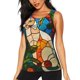 thumbnail image 1 of Balery Stained Glass Cat Art Camiseta sin mangas estampada ligera para mujer, tops de entrenamiento sin mangas, camisetas de yoga transpirables de secado rápido.-Medium, 1 of 7