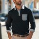 thumbnail image 1 of pstuiky mangas largas para hombre, Camisa de manga larga con botones y diseño de patchwork a cuadros para hombre, informal, transpirable y de secado rápido. camisetas de hombre l, 1 of 6