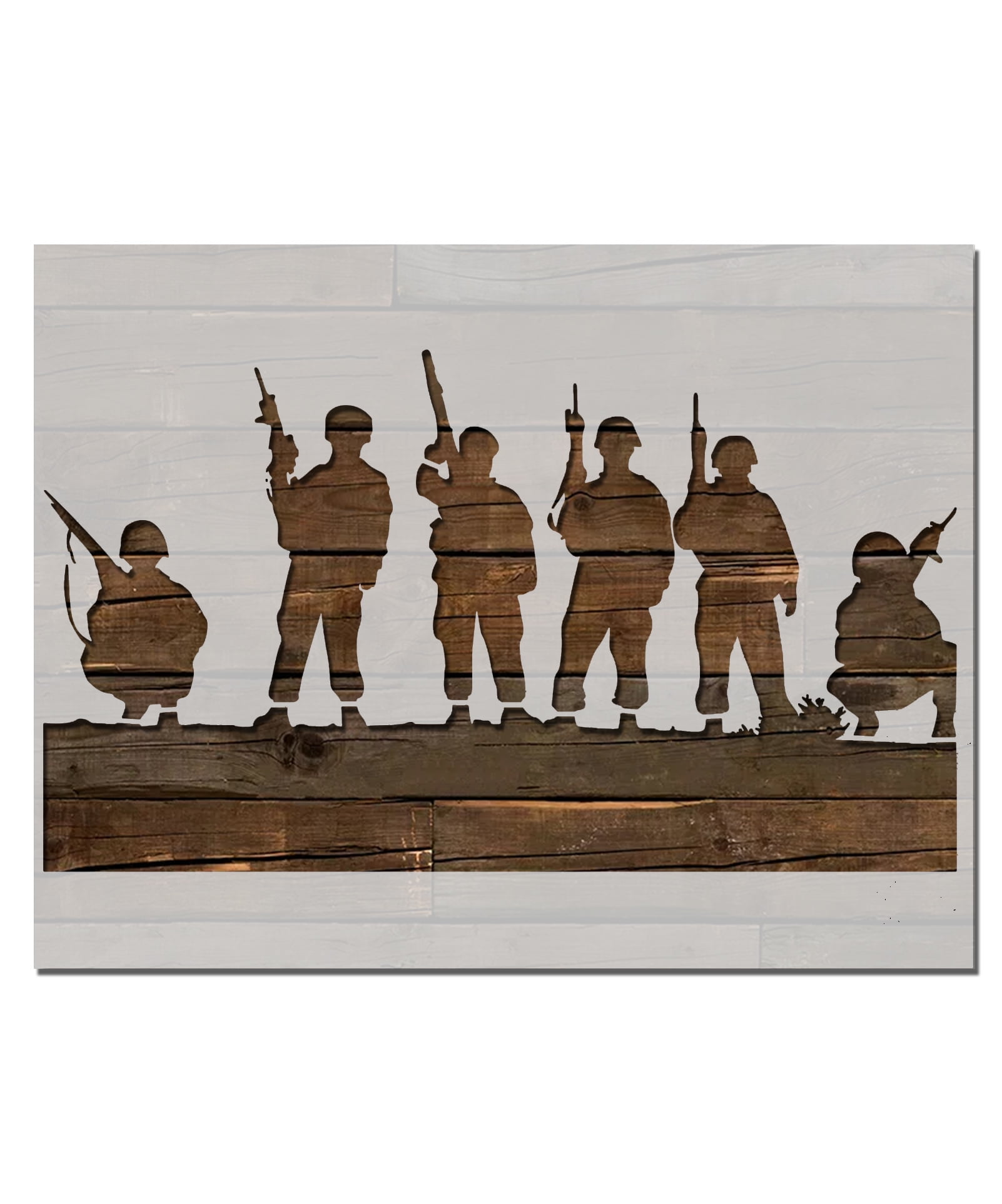 Soldier Men Rifles Stencil Template Reusable 8.5 x 11 for Painting on