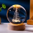 thumbnail image 3 of Crystal Ball Decoration USB LED Night Light Crystal Ball Santa Claus Snowflake Xmas TreeRings Home Decor Birthday Gift, 3 of 11