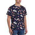 thumbnail image 2 of Bixox Men's Retro Rabbit Flower Printed Short Sleeve Skinny Athletic T-Shirt, 2 of 6