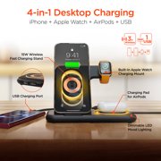 HyperGear 15-Watt PowerFold X-Ray 4-in-1 Foldable Wireless Charging Stand, 16046