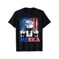 thumbnail image 1 of Camisetas divertidas con estampado gráfico de Trump, 4 de julio, bandera estadounidense, gafas de sol, 1 of 7