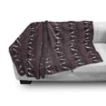 thumbnail image 2 of Peacock Soft Flannel Fleece Throw Blanket, Ornamental Animal on Vertical Streaks, Cozy Plush for Indoor and Outdoor Use, 60" x 80", Warm Taupe Dark Mauve, by Ambesonne, 2 of 5