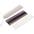 thumbnail image 1 of Reusable Colorful Stainless Steel Straws, Bubble Tea Straws, 6 Large Metal Straws, 3 Cleaning Brush, 1 of 5