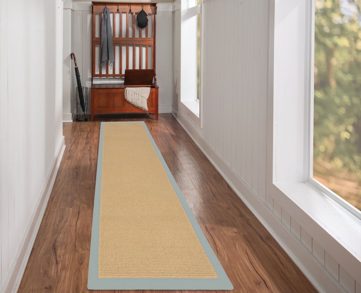 Athena Sisal & Ice Blue 2'6" x 12' Runner