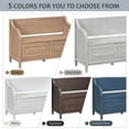 thumbnail image 3 of Euroco 41.9" Rustic Storage Bench with Armrests, Upholstered Lift Top, Safety Hinge, Antique Navy, 3 of 8