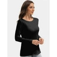 thumbnail image 3 of Womens Long Sleeve Round Neck Shirts Casual Basic Tops Tee Shirts Fall Winter Tops, 3 of 6