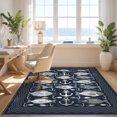 thumbnail image 3 of Design&I 6'x9' Washable Area Rug Snag-Free Fish Emblems Fishing Swimming Creatures Maritime Hunting Animals for Dining Room, Under Table, Office, 3 of 7