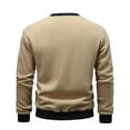 thumbnail image 3 of Mens Fleece Sweatshirts with Zipper Pocket Crewneck Long Sleeve Shirts Casual Solid Color Loose Pullover Thermal Warm Basic Sweatshirt Tops, 3 of 3