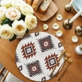 thumbnail image 2 of Red Aztec Round Placemats for Dinning Tables,Heat-proof Braided Table Mats 13 Inch,Southwest Boho Abstract Geometric Aesthetic Washable Place Mat for Kitchen Restaurant Party Decor Table Setting, 2 of 9