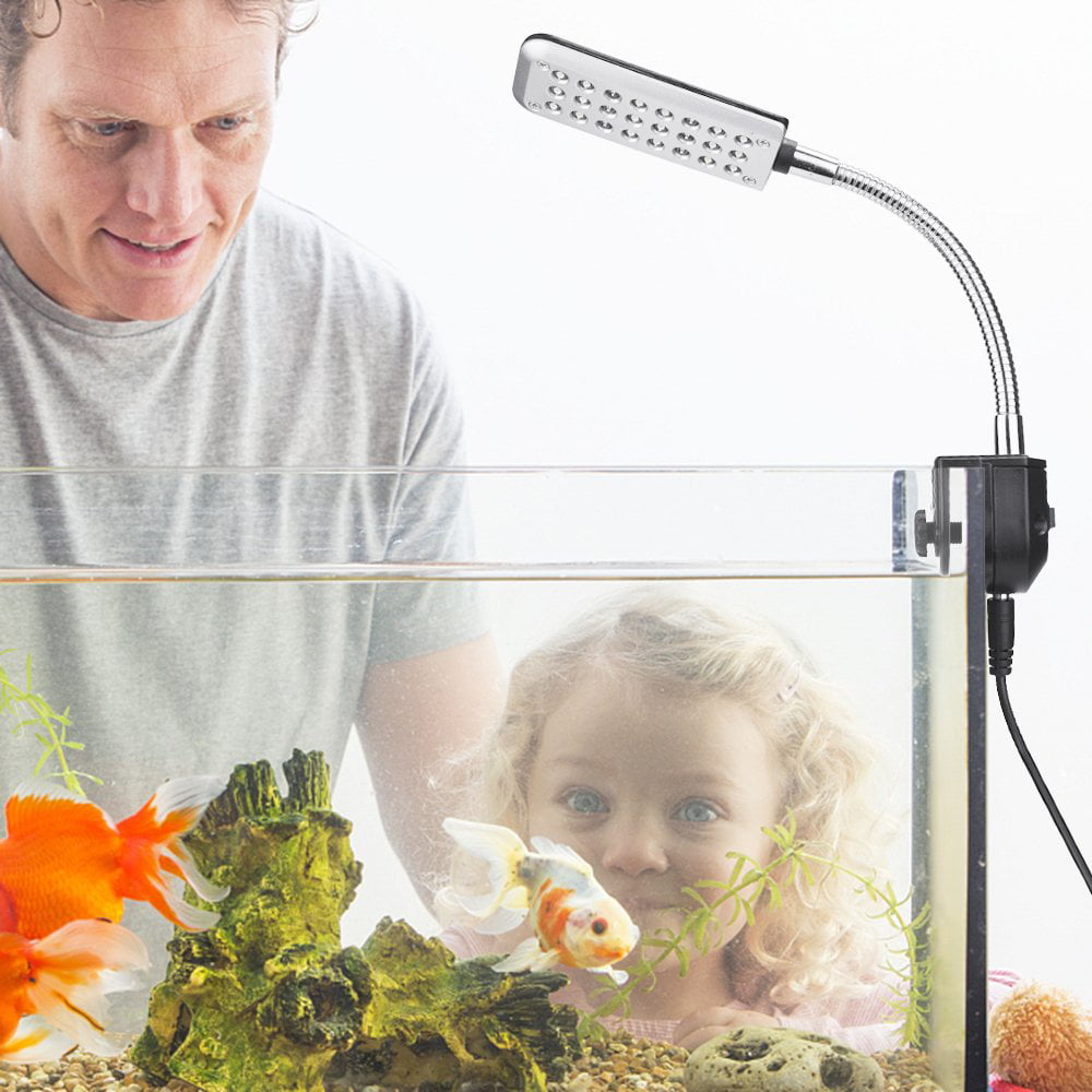 Flexible 3/5W LED Aquarium Light Arm Clip on Plant Grow Fish Tank Lighting Lamp 