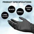thumbnail image 7 of MMBM Nitrile Powder Free Gloves Small Black 6 Mil Fully Textured Disposable Beaded Cuff 2000 Pieces For Healthcare and Food Handling, 7 of 7