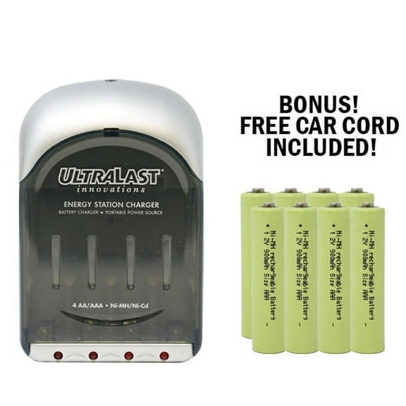 UltraLast AA / AAA Smart Battery Charger   8 AAA NiMH Batteries (900 mAh)