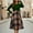Dark Green, variant on Wedding Dress Two Piece Knitted Long Sleeve Top And Plaid Dress
