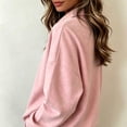 thumbnail image 5 of Tbopshirt Sweatshirts for Women Solid Color Shirt Lapel Patchwork Hoodie Sweatshirt V-Neck Long Sleeve Loose Casual Pullover with Collar Flap Flap Sports Top Hoodie,S-3XL, 5 of 8