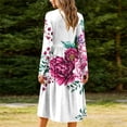 thumbnail image 6 of Ynynloco Women's Casual Long Sleeve Dresses A line Empire Waist Knee Length Loose Swing Party Dress with Pockets, 6 of 7