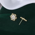 thumbnail image 4 of 925 Sterling Silver Christmas Snowflake Earrings Studs for Women Teens Small CZ Snowflake Studs Earrings Thanksgiving, 4 of 10