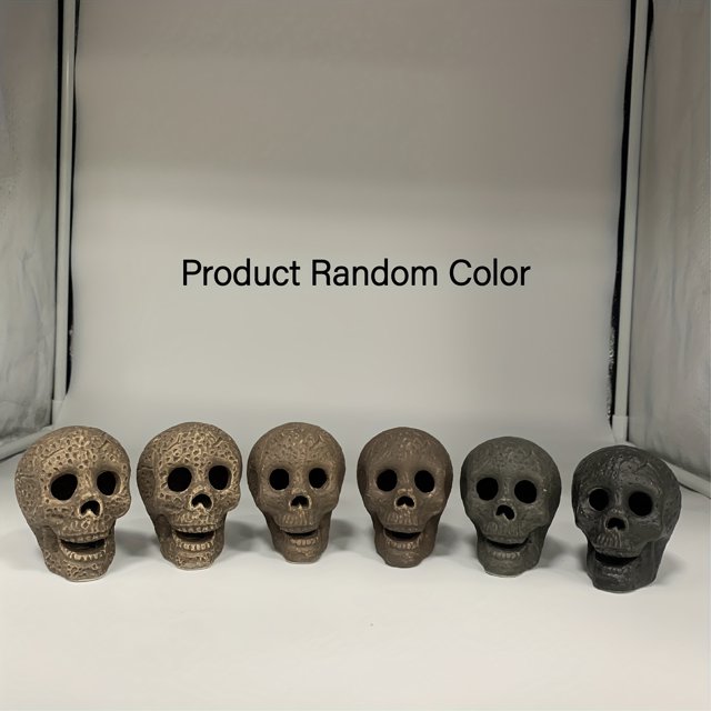 1/4/8/12pcs, Halloween Fire Pit Skull Ceramic Props, Reusable Fireproof Skull Fire Pit, Halloween Decor For Party, BBQ, Fire Pit ,Fireplace, Gas, Halloween Horror Skull Decorations, Holiday Accessory,