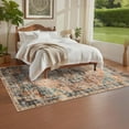 thumbnail image 2 of HOMERRY Floral Print Non Slip Area Rug 9' x 12' for Living Room Washable Indoor Carpet, Green/Brown, 2 of 6
