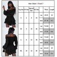 thumbnail image 4 of Mono de manga larga con hombros descubiertos para mujer, pantalones cortos, mono con volantes, 4 of 4