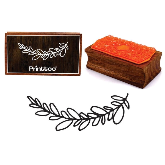 Printtoo Rectangular Leaf Vine Wooden Rubber Stamp Block Crafting Scrap-Booking