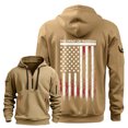 thumbnail image 1 of MHFRRA Sudadera con Capucha de Manga Larga con Estampado de Tendencia y Media Cremallera y Bolsillo para Hombre Caqui, 1 of 2