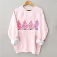 thumbnail image 2 of Lovskoo Sweatshirt for Women Christmas Printed Long Sleeves Blouse Round Neck Casual Tunic Tops Pink, 2 of 4
