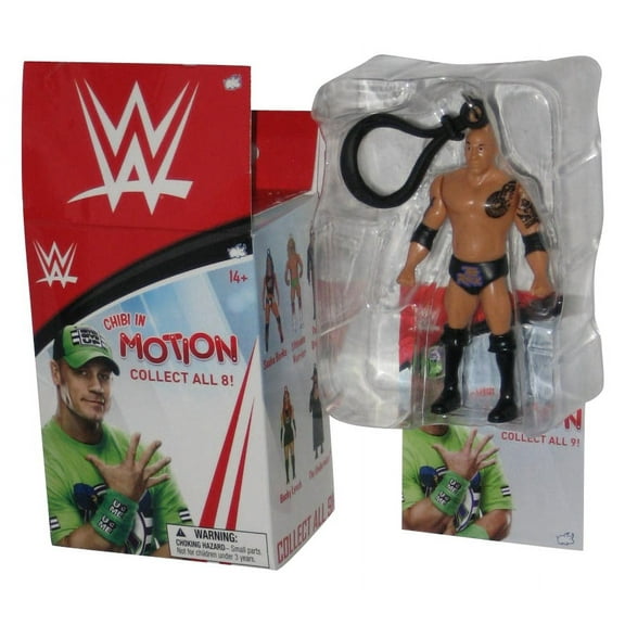 WWE Wrestling The Rock Chibi In Motion Bullsi Toy Keychain