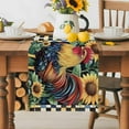 thumbnail image 5 of Table Runner Watercolor Rooster Sunflower Table Decoration for Kitchen Dinning Retro Black Plaid Table Decoration for Indoor Outdoor Party Wedding Decor 13x72 Inch, 5 of 7