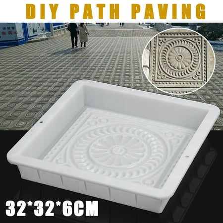 1 PCS Concrete Paving Stepping Stone Mold Path Walk Maker Paver Walk Way, Flower Patterns Square Shape Paving Maker Brick Mold for Garden ,12.6